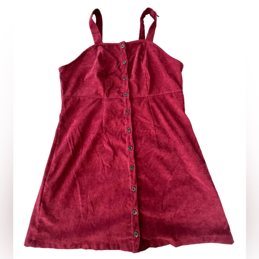 Shein Women's Corduroy Button Front Sleeveless Dress